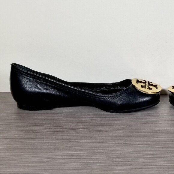 Tory Burch Reva Ballet Flat, Black Leather, Women’s Size 4 M - Picture 7 of 12